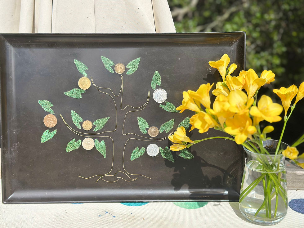 Thumbnail: Couroc _Tree of Life_ Tray with Inlaid Coins www.considered-shop.com
