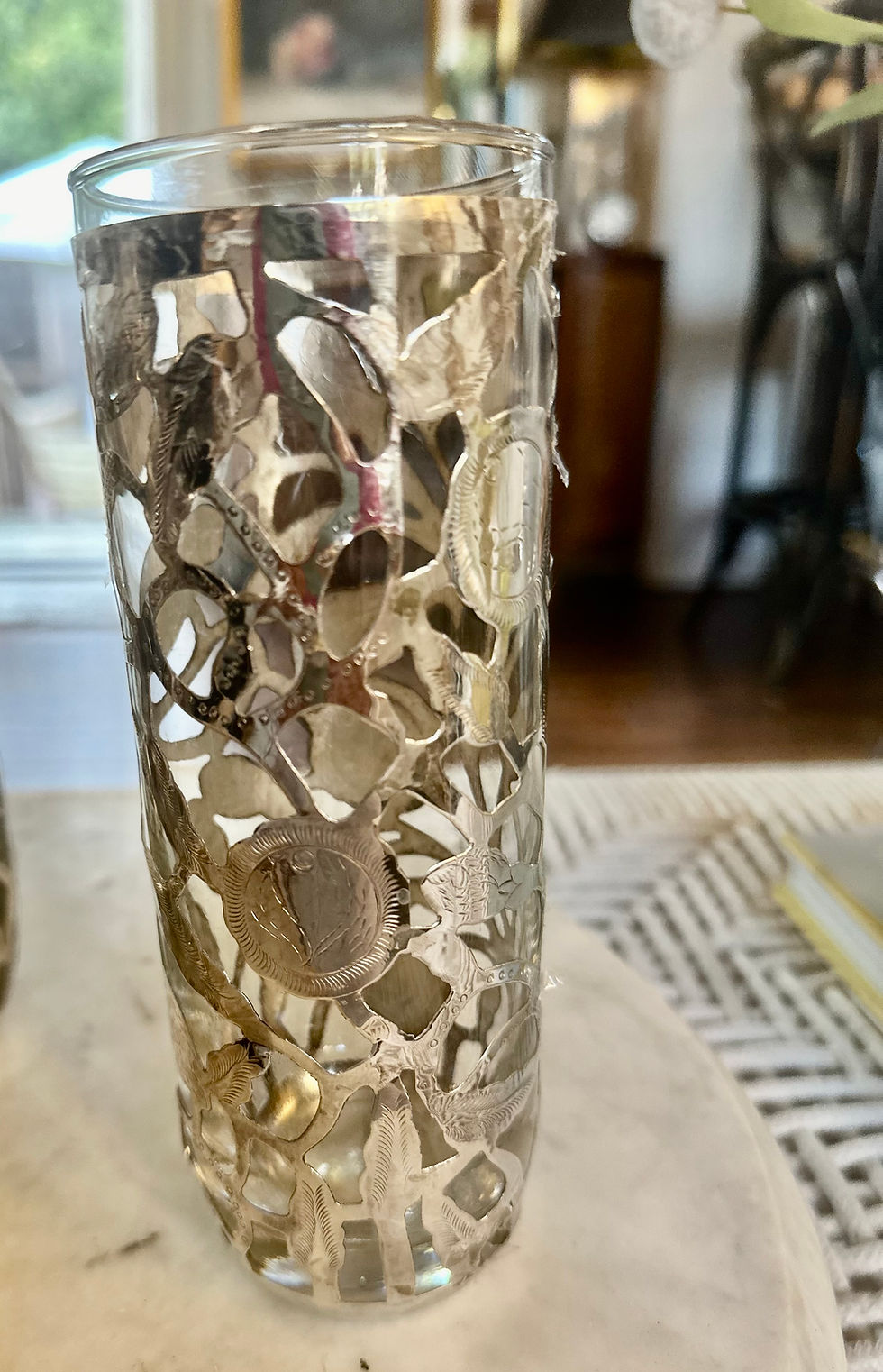 Thumbnail: Vintage Mexican Sterling Overlay Highball Glasses | Set of 6