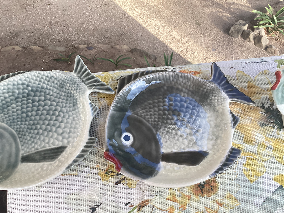 Thumbnail: Vintage Majolica Fish Dishes | Set of 3