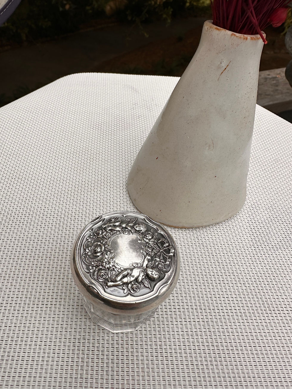 Thumbnail: Victorian Sterling & Crystal Vanity Jars | Various