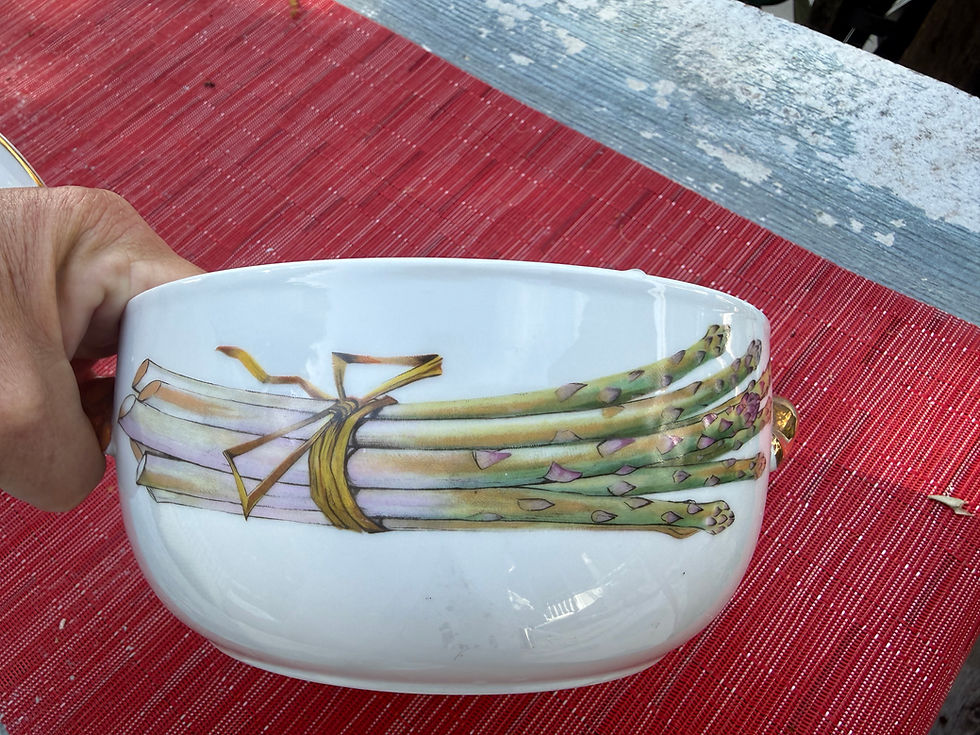 Thumbnail: Vintage Royal Worcester Fireproof England Painted Gilded Covered Casserole Dish www.considered-shop.com