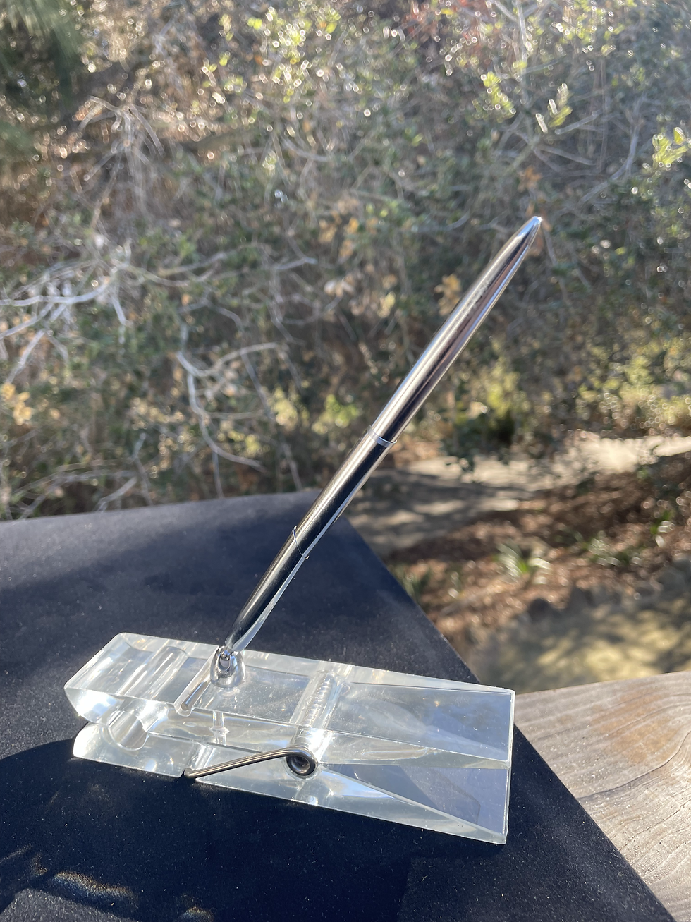 Thumbnail: Oversized Acrylic Paperclip | Stainless Pen Holder