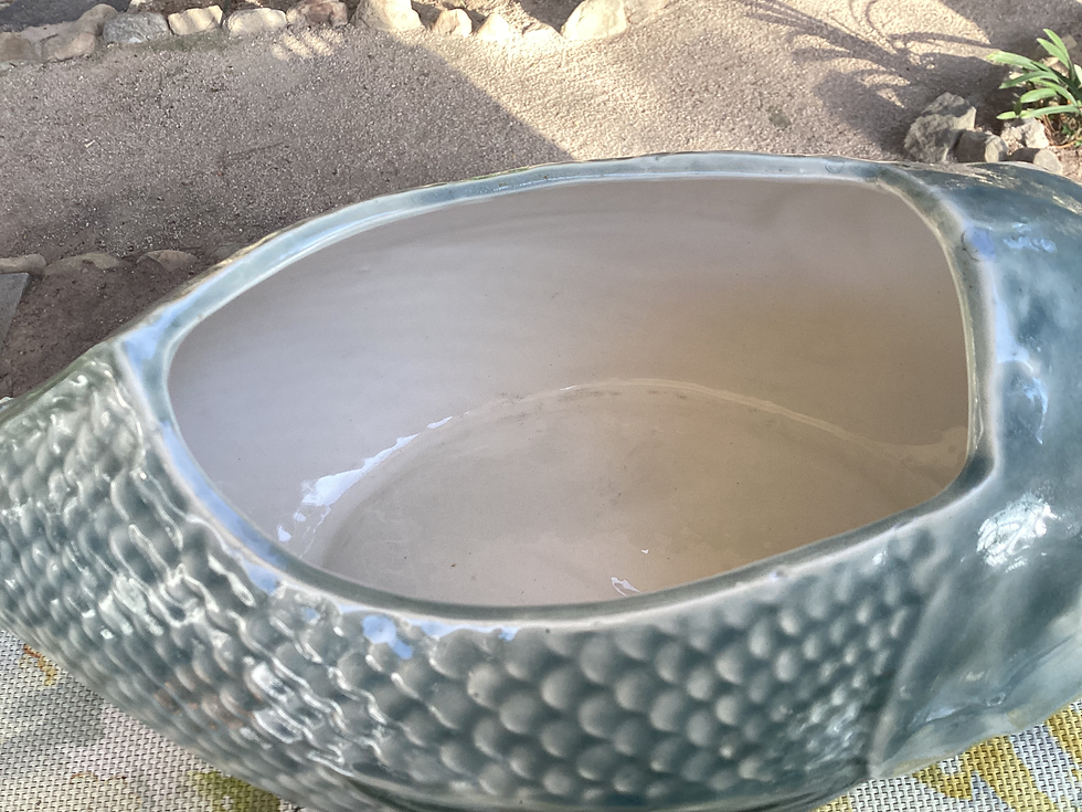 Thumbnail: Vintage Majolica Fish Tureen with Ladle  | 1950s