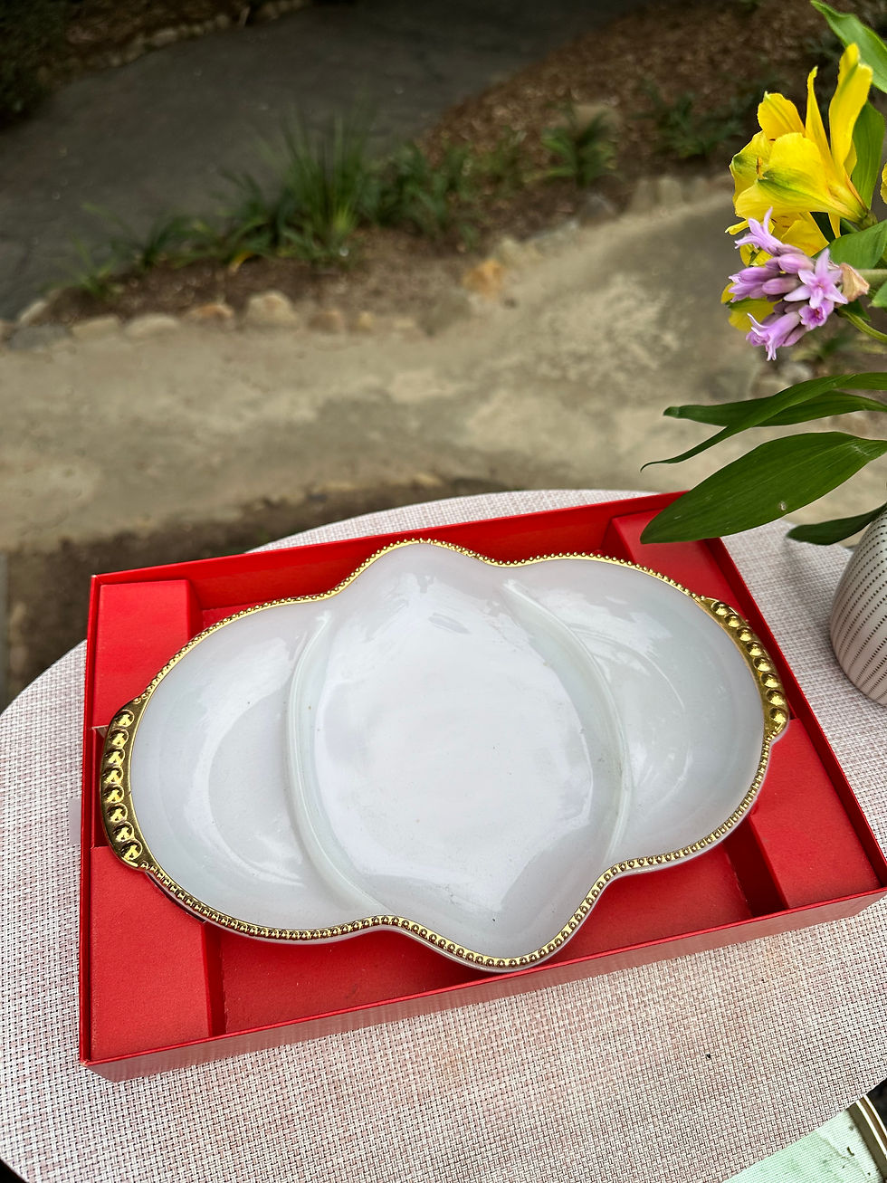 Thumbnail: Vintage Fire-King | White Milk Glass | 3-Part Divided Dish or Tray www.considered-shop.com