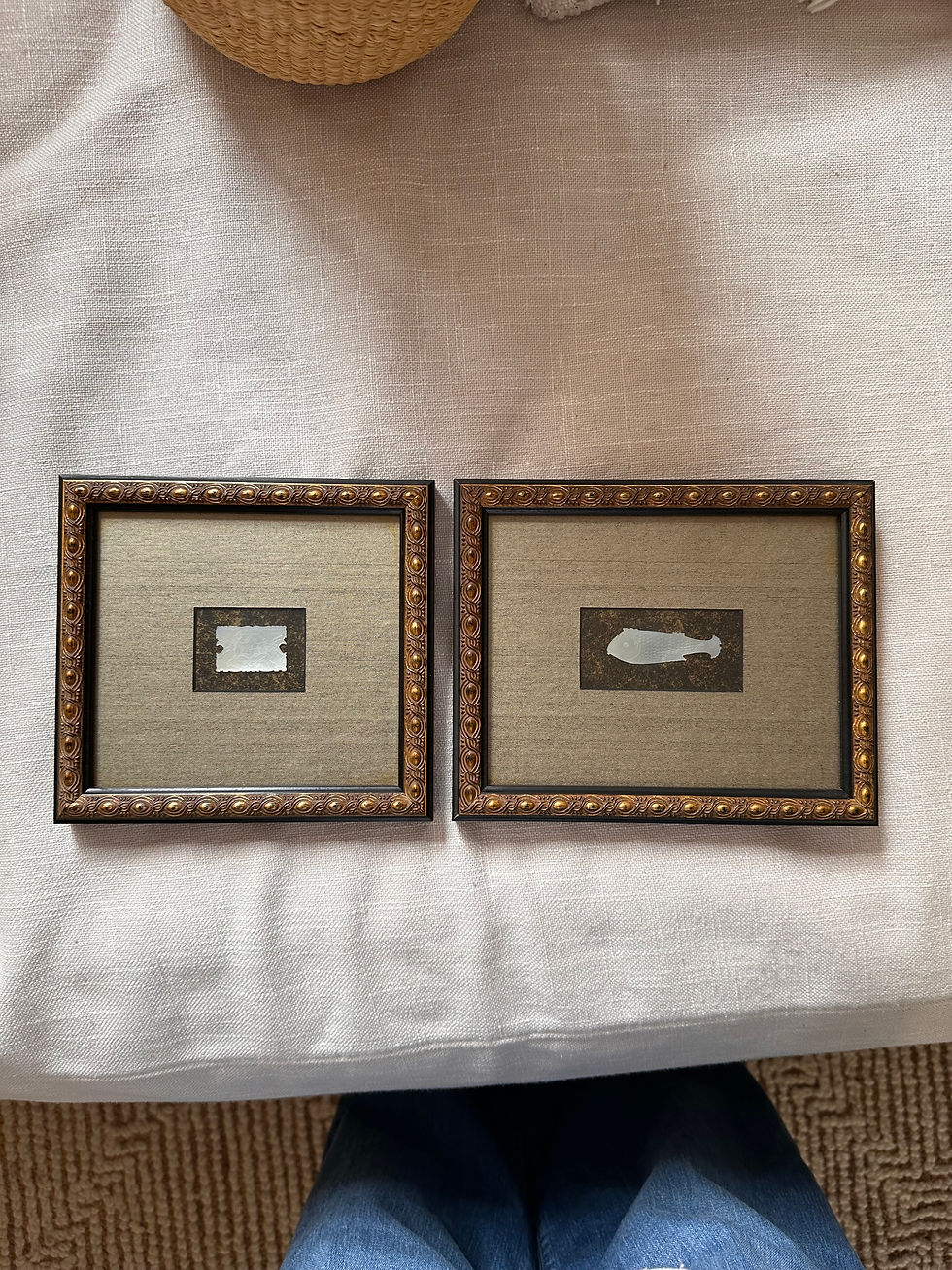 Thumbnail: Vintage Framed Mother-of-Pearl Gaming Tokens | 1850