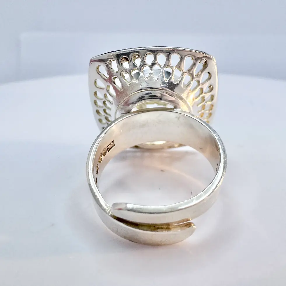 Thumbnail: Palmberg Swedish 1972 Vintage Sterling Rock Crystal Ring www.considered-shop.com