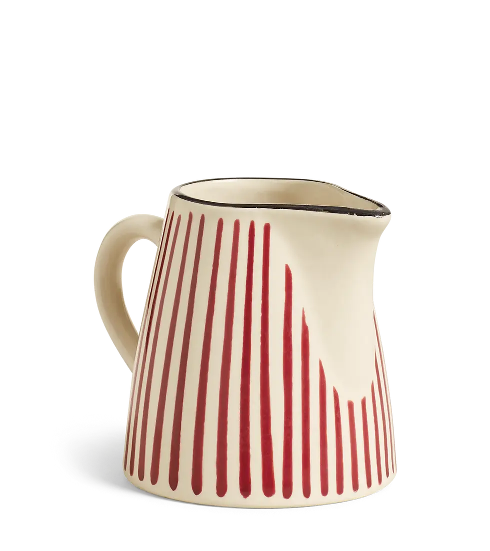 Thumbnail: Striped Ceramic Pitcher | Red or Blue