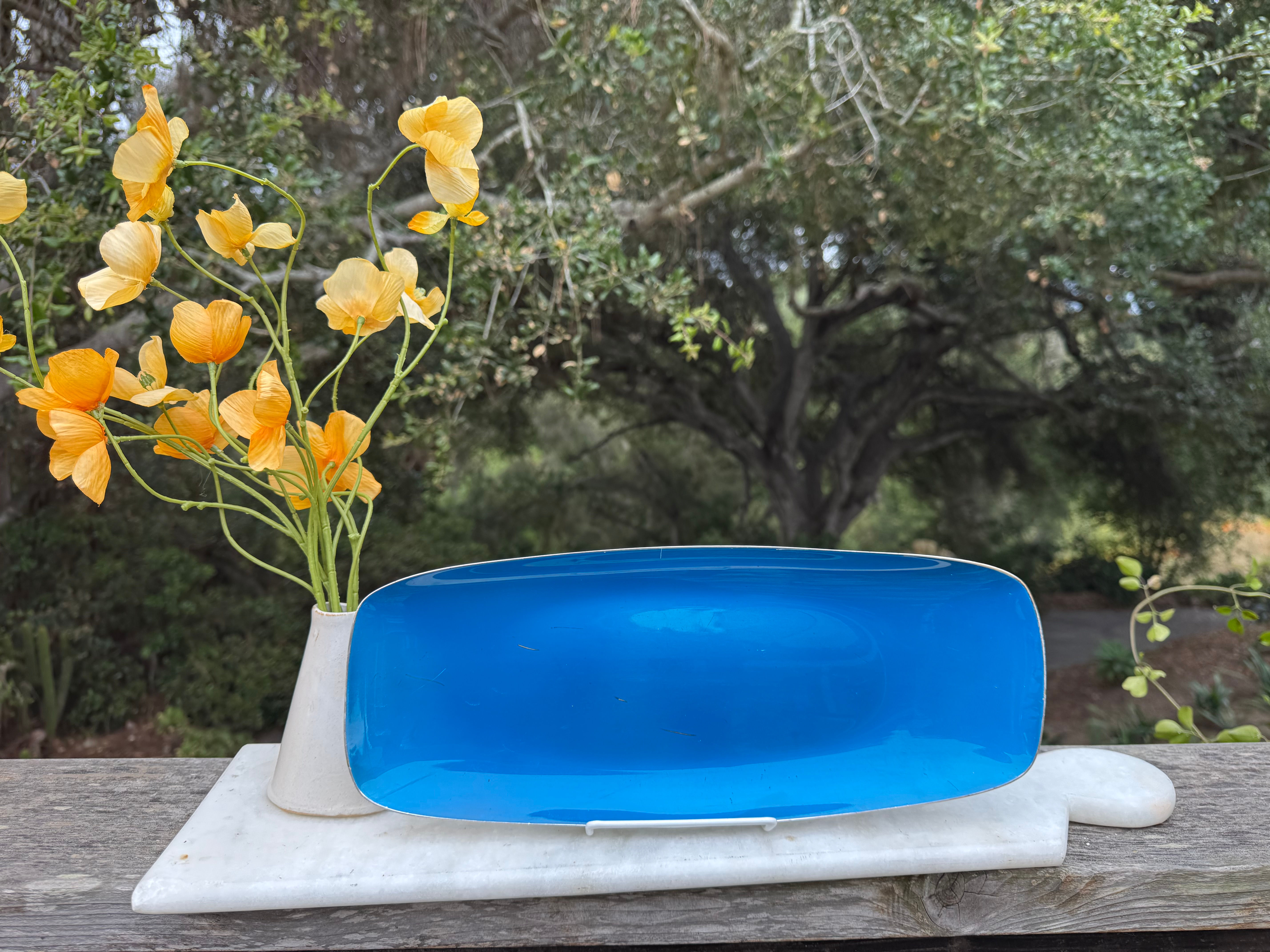 Vintage Reed & Barton Blue Bread Dish | 1960s | Silverplate