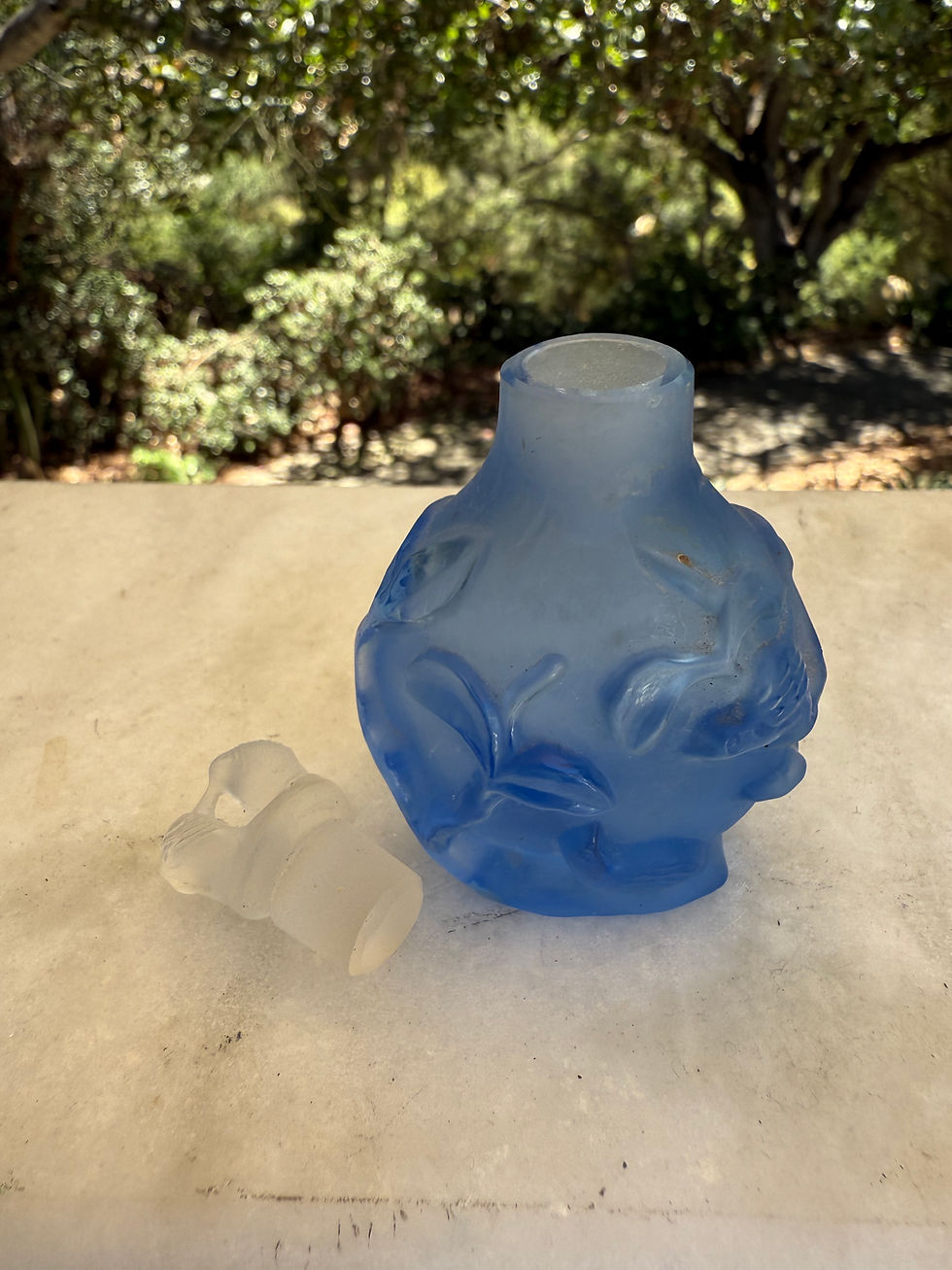 Petite Czechoslavakian Bohemian Glass Perfume Bottle | Bird Dauber