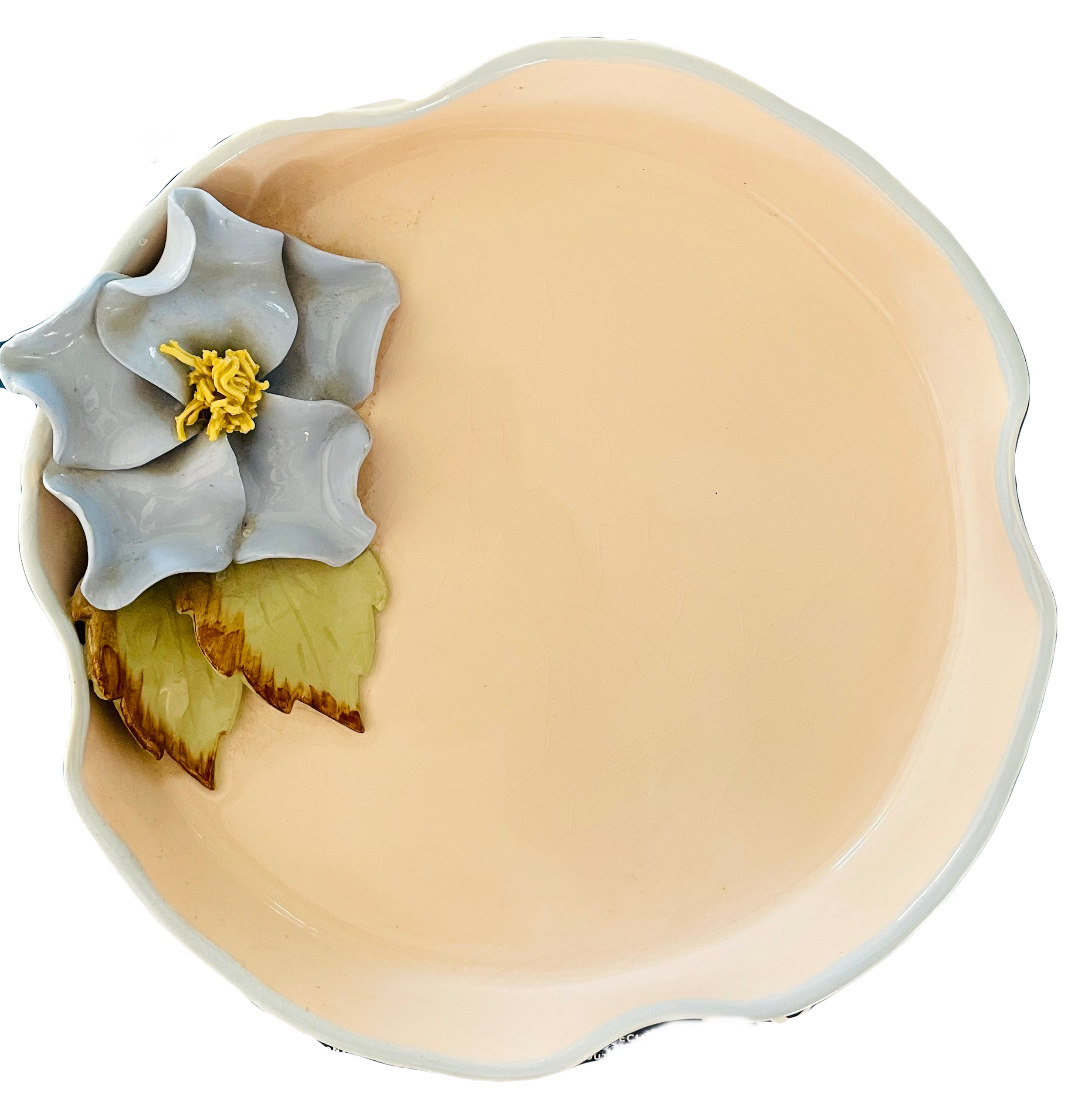 Vintage Scalloped Trinket Tray | Applied Flowers