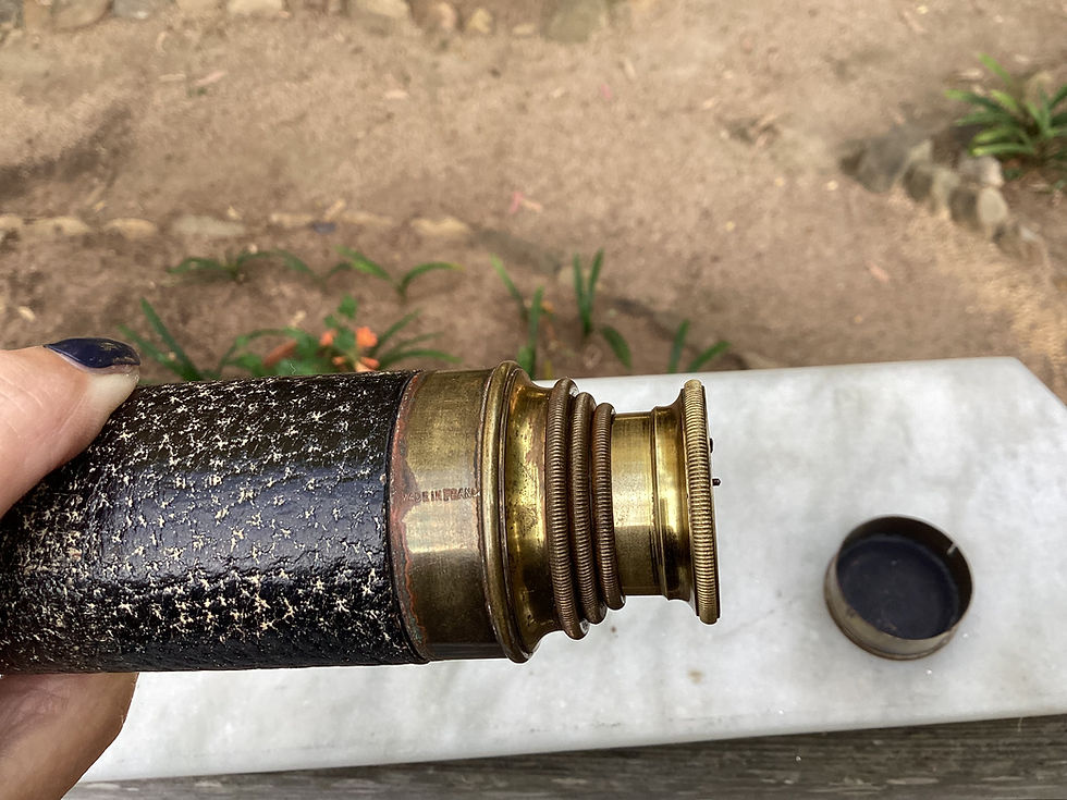 Thumbnail: Rare Antique French Leather Wrapped Brass Nautical Maritime Telescope | www.considered-shop.com