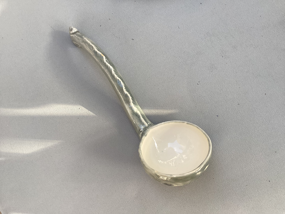 Thumbnail: Vintage Majolica Fish Tureen with Ladle  | 1950s