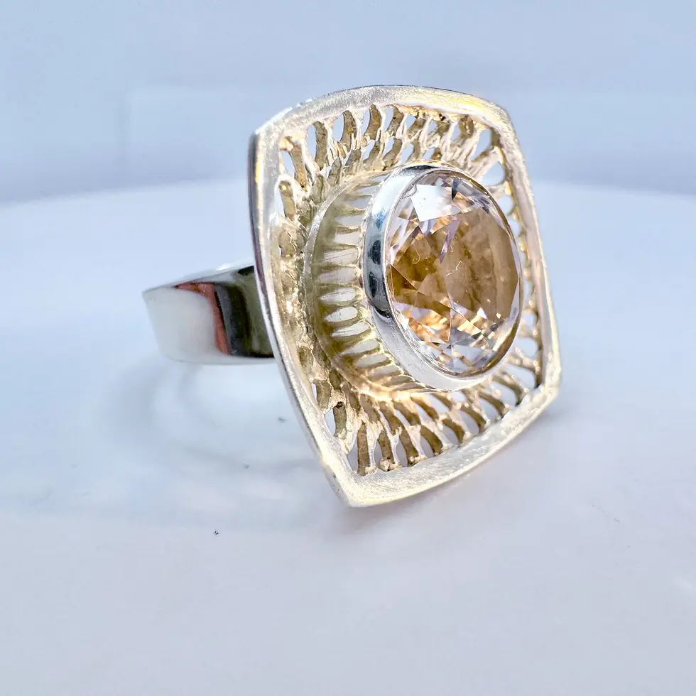 Thumbnail: Palmberg Swedish 1972 Vintage Sterling Rock Crystal Ring www.considered-shop.com