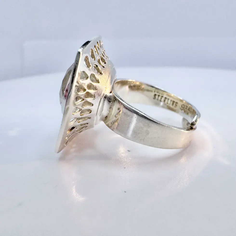 Thumbnail: Palmberg Swedish 1972 Vintage Sterling Rock Crystal Ring www.considered-shop.com
