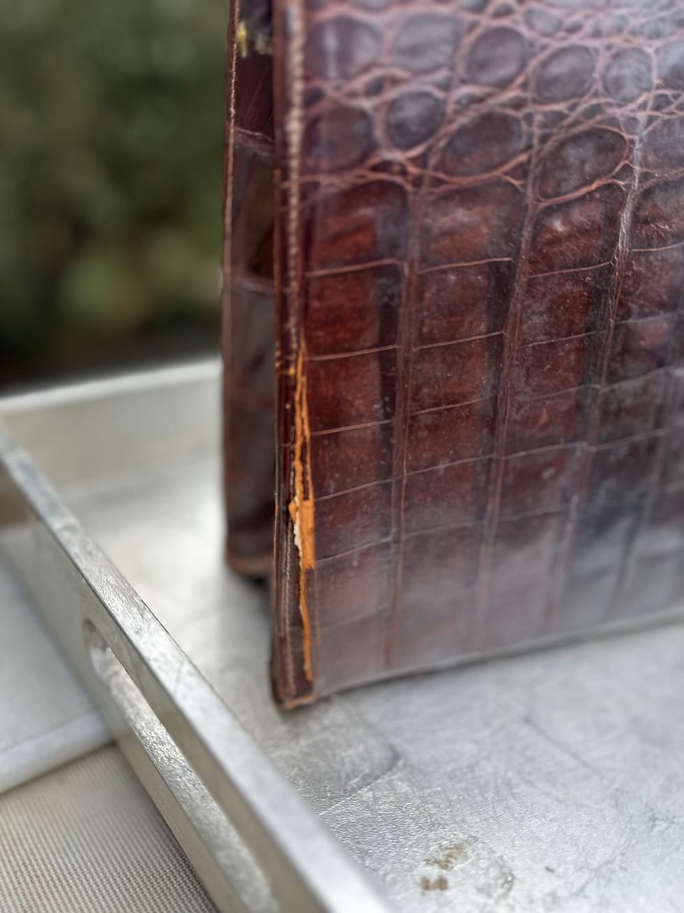 Thumbnail: Vintage Alligator Bag | 1960s | Interior Coin & Mirror | Leon of California