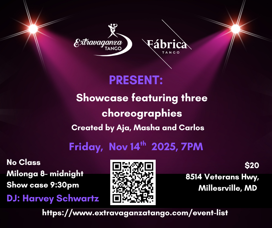  Showcase featuring three choreographies created by Aja, Masha, and Carlos.