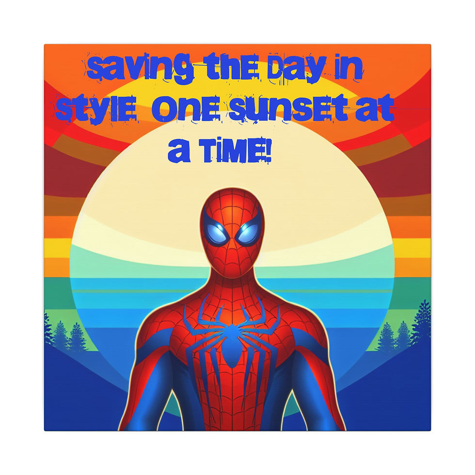 Spiderman saving the day in style, one sunset at a time