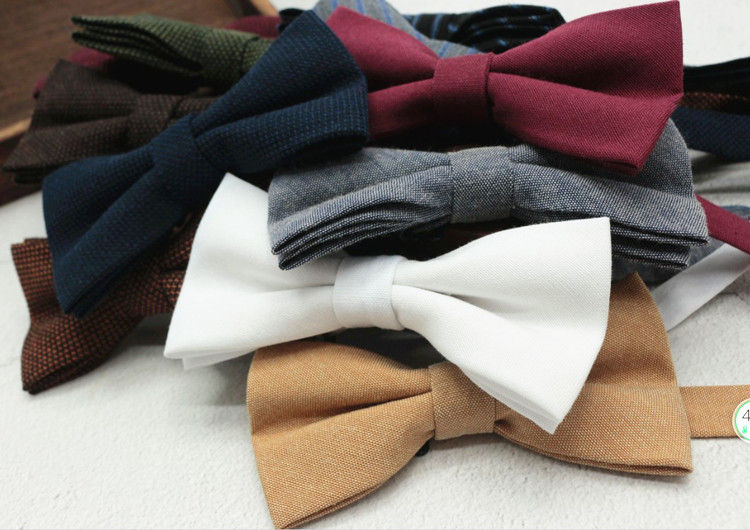 Thumbnail: Premium Men's Textured Bow Tie - Elegant Solid Colour Accessory for Suits