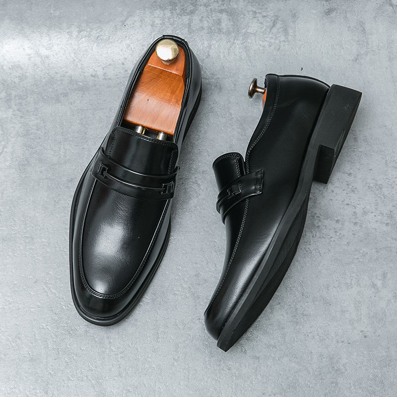 Thumbnail: Classic Men's Leather Slip-On Shoes – Formal Wedding & Office Loafers
