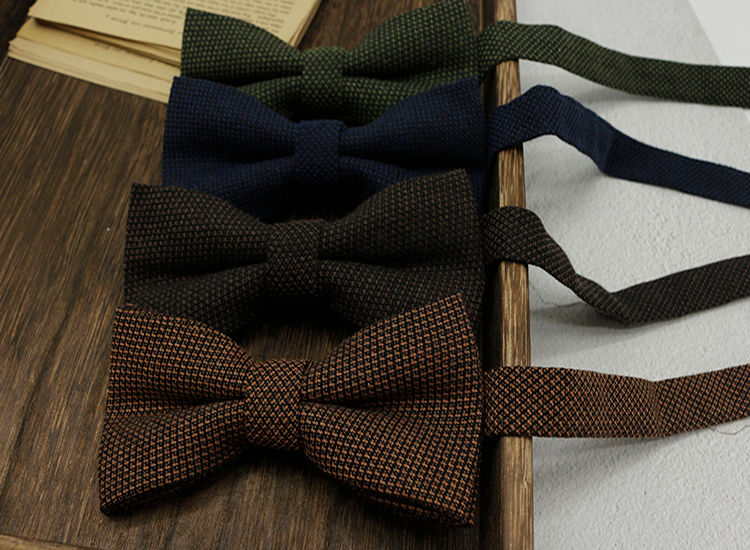 Thumbnail: Premium Men's Textured Bow Tie - Elegant Solid Colour Accessory for Suits