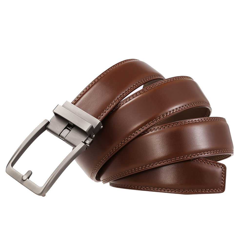 Thumbnail: Premium Men's Leather Belt - Formal Automatic Buckle for Suits and Trousers