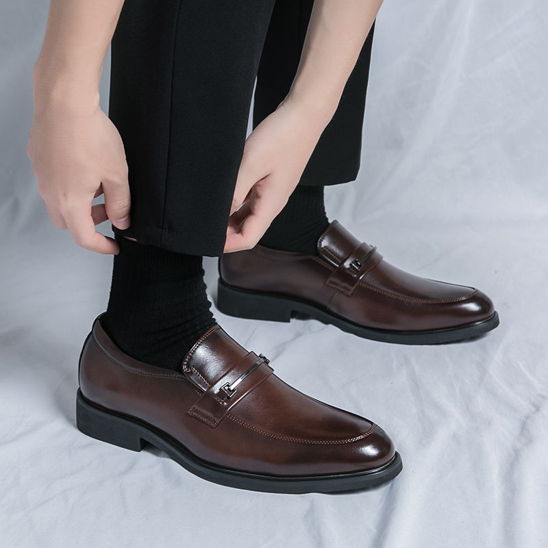 Thumbnail: Classic Men's Leather Slip-On Shoes – Formal Wedding & Office Loafers