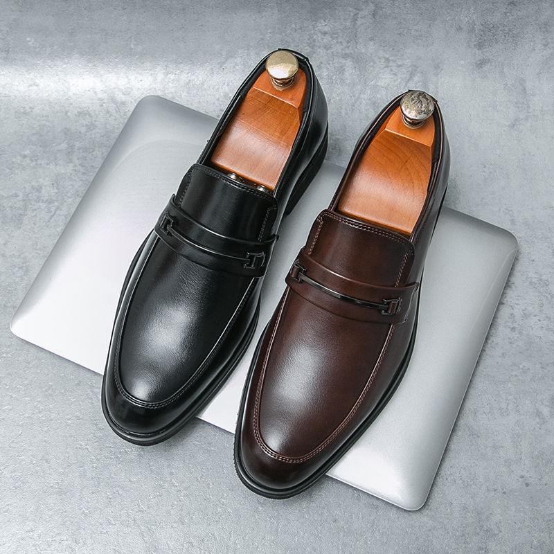 Thumbnail: Classic Men's Leather Slip-On Shoes – Formal Wedding & Office Loafers