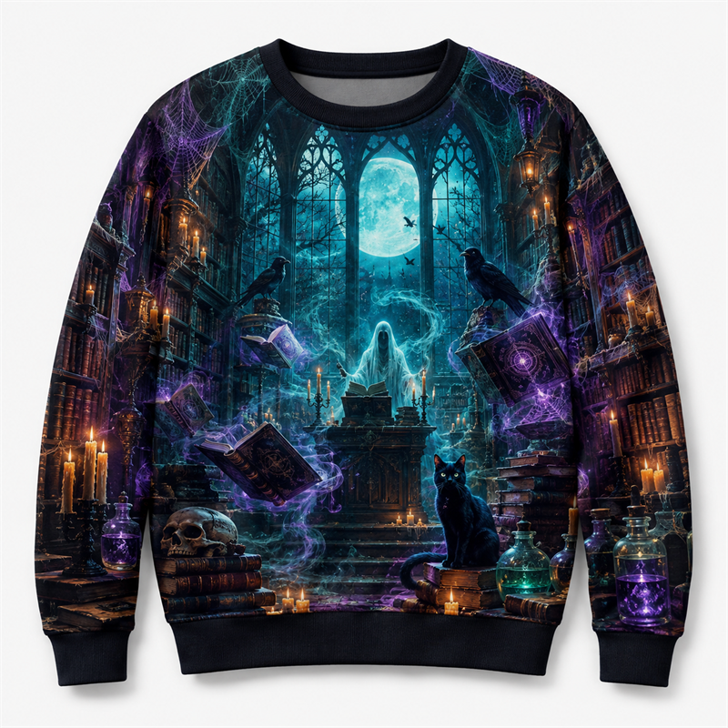 Thumbnail: 2026 New Ghost Pumpkin Skeleton Print Halloween Sweatshirts Fashion Holiday Wear