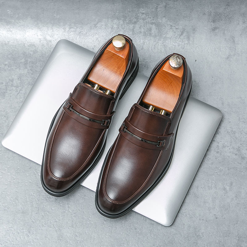Thumbnail: Classic Men's Leather Slip-On Shoes – Formal Wedding & Office Loafers