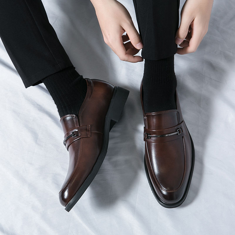 Thumbnail: Classic Men's Leather Slip-On Shoes – Formal Wedding & Office Loafers
