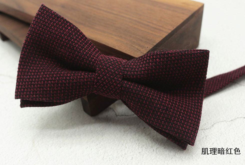 Thumbnail: Premium Men's Textured Bow Tie - Elegant Solid Colour Accessory for Suits