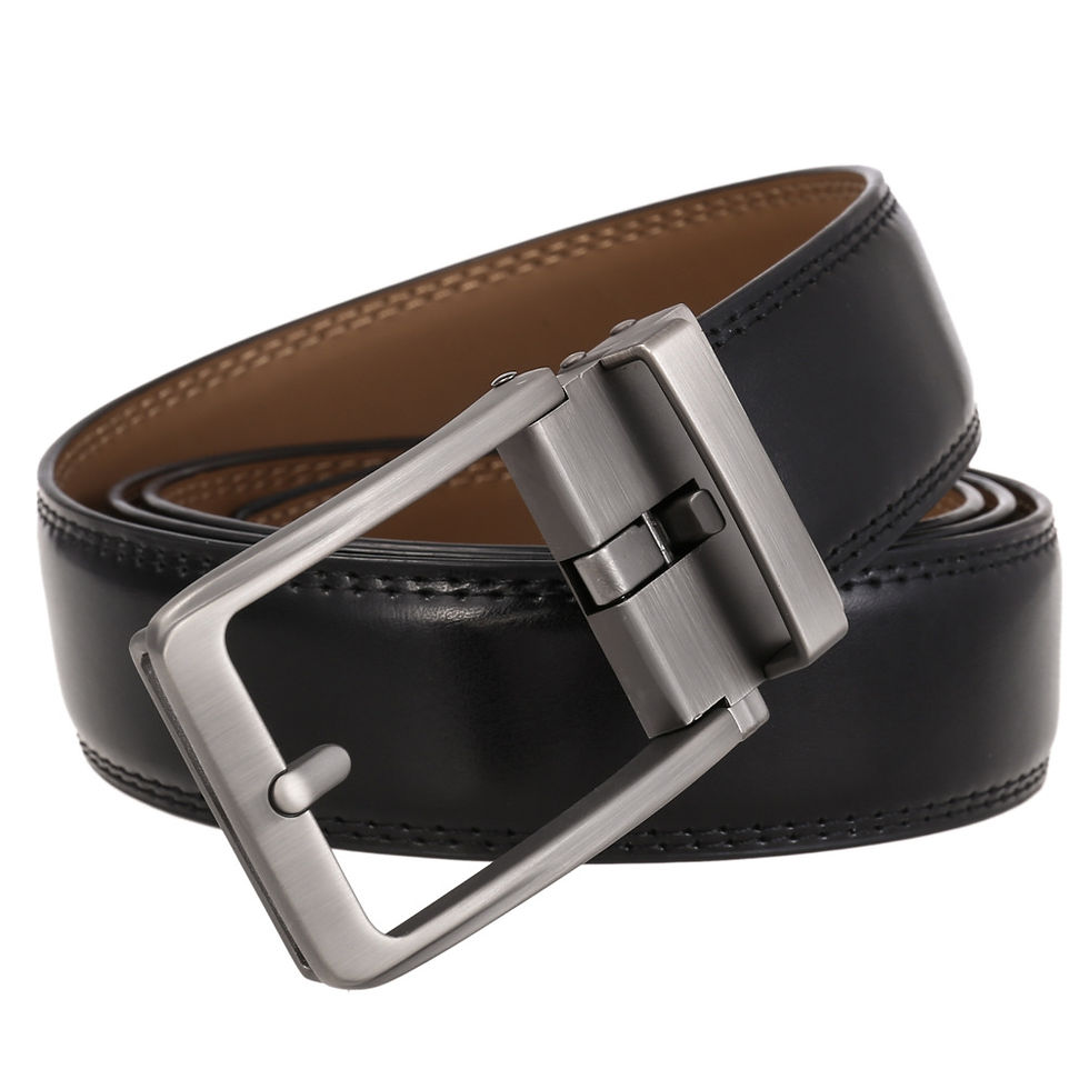 Thumbnail: Premium Men's Leather Belt - Formal Automatic Buckle for Suits and Trousers