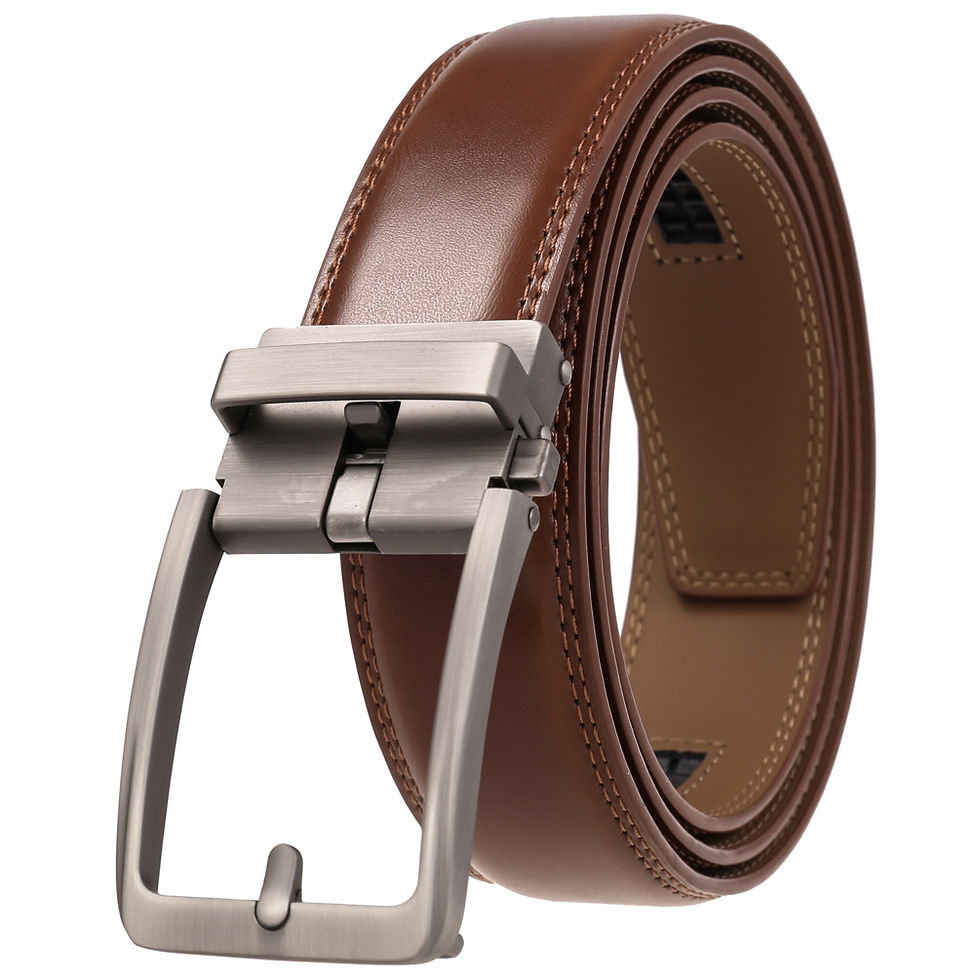 Thumbnail: Premium Men's Leather Belt - Formal Automatic Buckle for Suits and Trousers