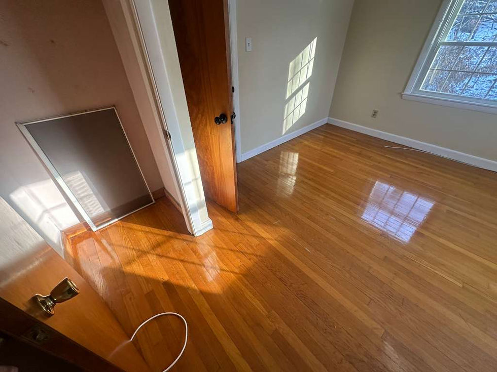 Modern MSI Bali Buff hardwood installation throughout a North Andover MA living room