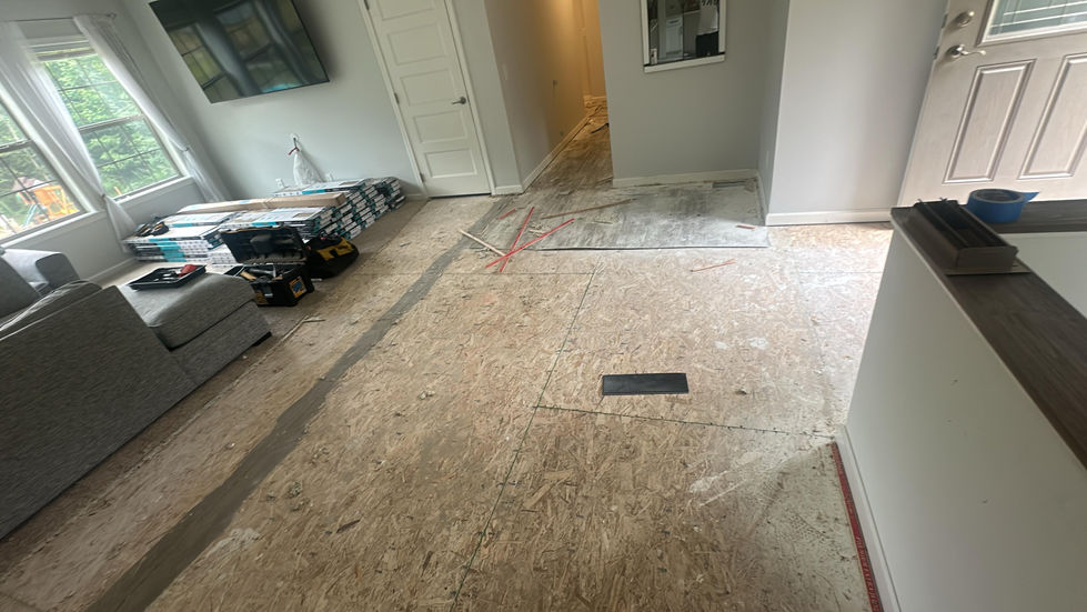 Expert residential vinyl floor installation and subfloor prep in Candia, New Hampshire.