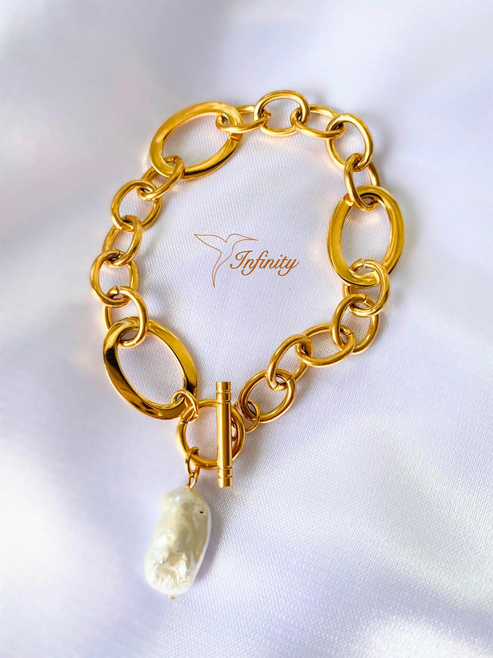 Pulsera con perla cultivada