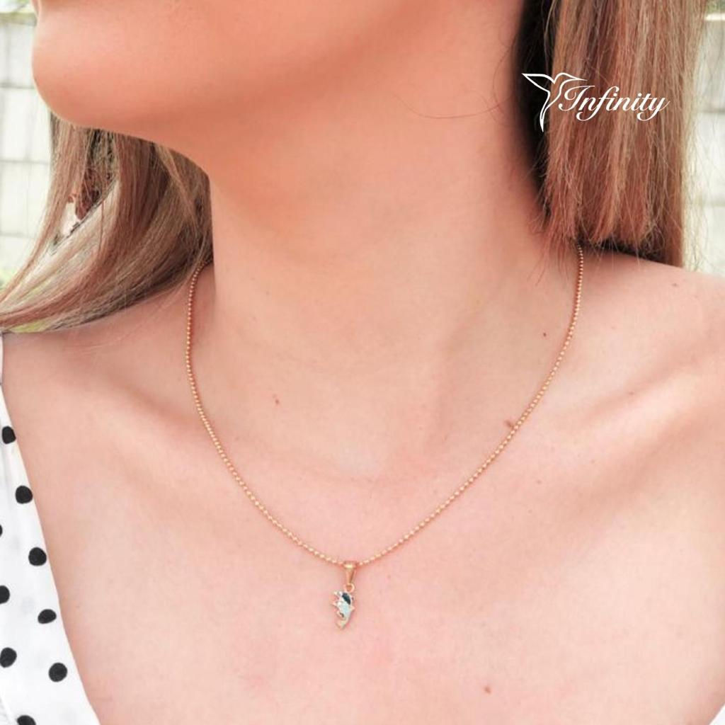 Cadena con dije de delfín celeste