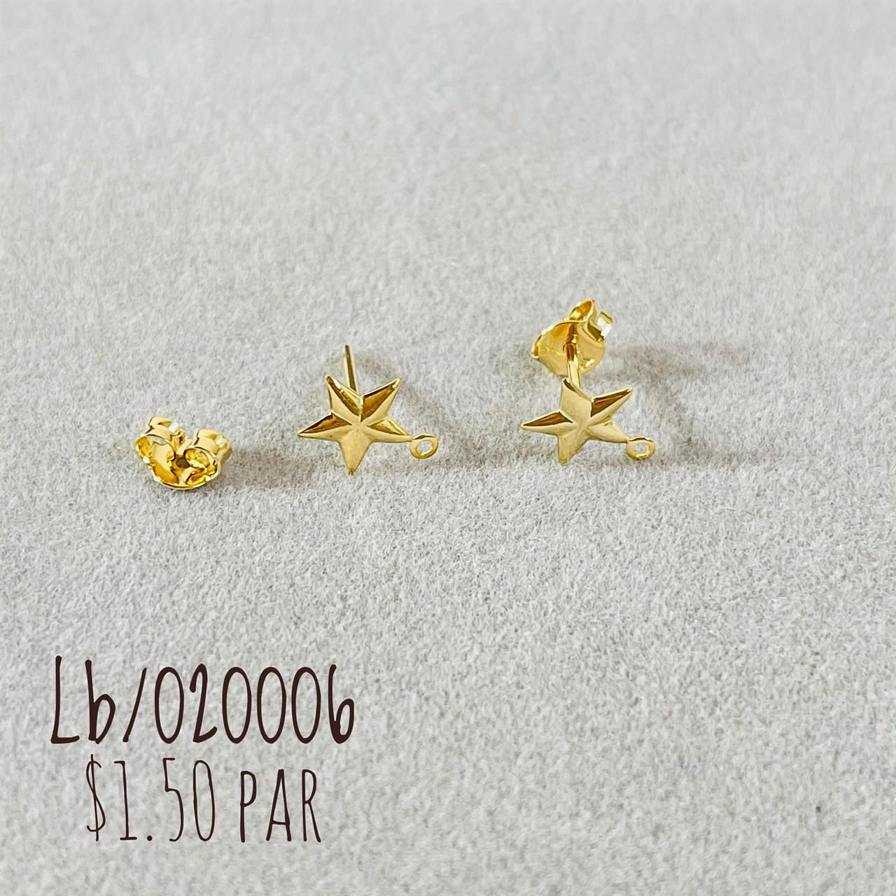 Base para aretes oro laminado