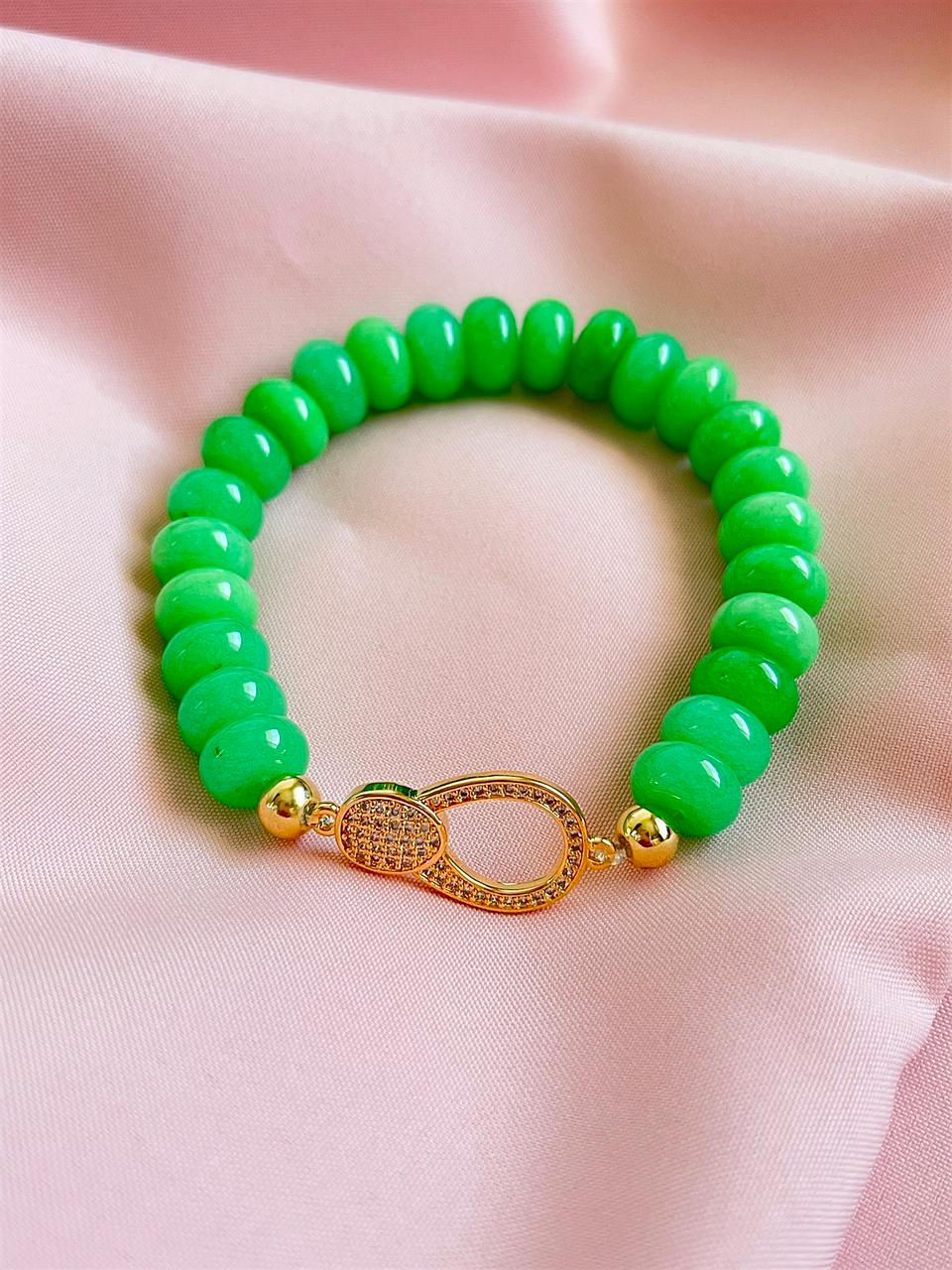Miniatura: Set pulsera de piedra verde