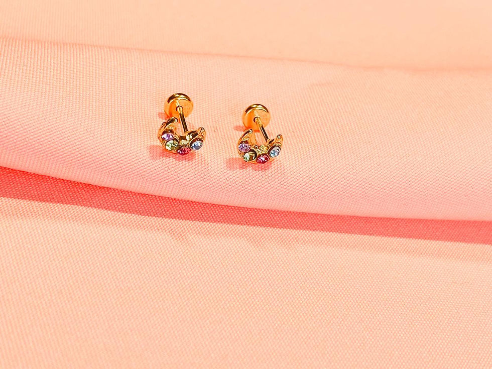 Aretes de oro laminado