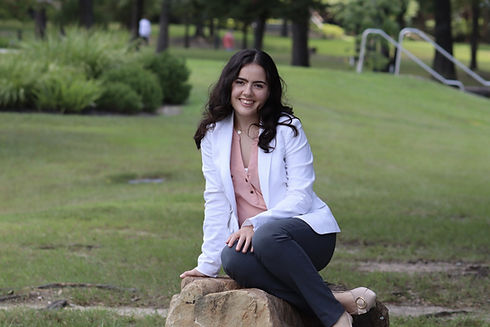 Bella smiling in park, Kingwood Arts Academy, Houston TX.