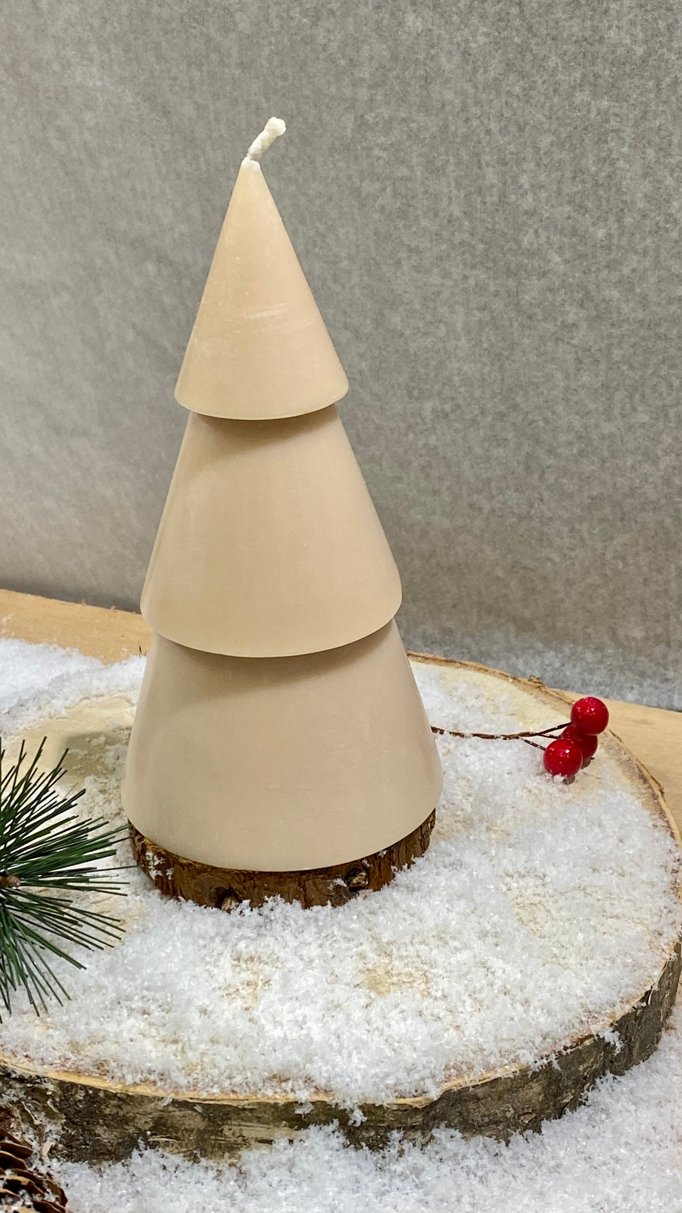 Bougie sapin beige