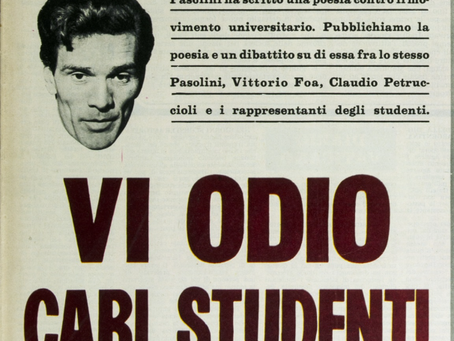 P.P. PASOLINI, Il PCI ai giovani! ovvero Vi odio cari studenti , su «L'Espresso», n.24, 16 giugno 1968, pp.12-13. La poesia venne scritta per la rivista «Nuovi Argomenti» e «L’Espresso» la pubblicò in anteprima.