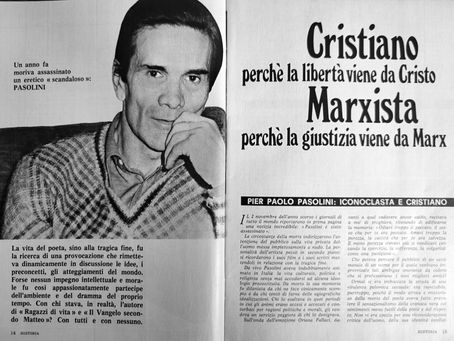 Pasolini. Iconoclasta e cristiano. Un testo di N. D'ERRICO pubblicato su «Historia» nel novembre 1976.