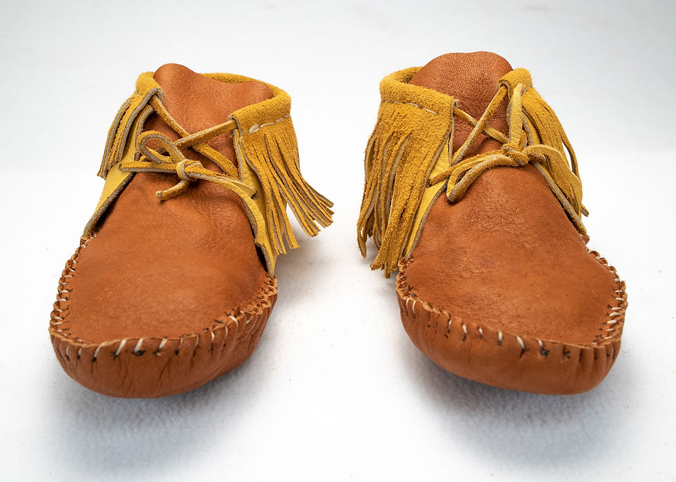 Thumbnail: Mixed Hide Leather Moccasins