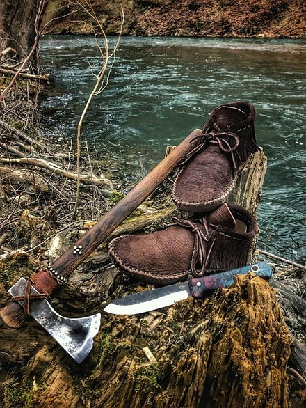 Moose Hide Leather Moccasins | Mountain Man Customs