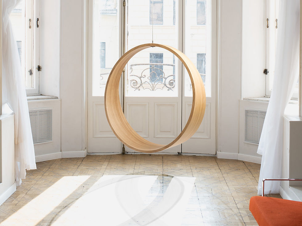 Thumbnail: Swing model n.2 indoor acts as a gentle rocking chair in four colours