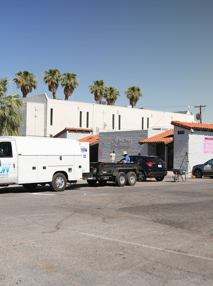 Living Water truck parked in front of First Choice Pregnancy Services.