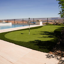 Putting green next to pool, flag, Artificial Turf & Putting Greens, outdoor view, LivingWaterLV