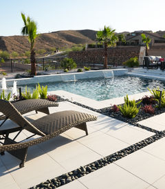 Modern pool and lounge chairs; Contemporary & Clean Lines